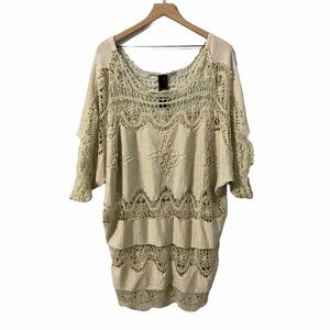 Free People New Romantics Crochet Tunic Size M